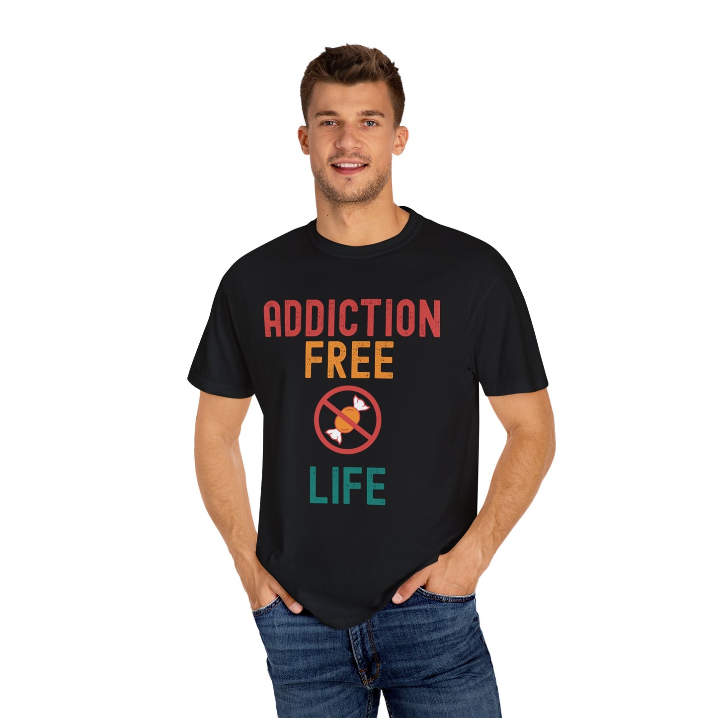 Addiction Free Life Unisex T-Shirt - Garment-Dyed Tee for Recovery Support