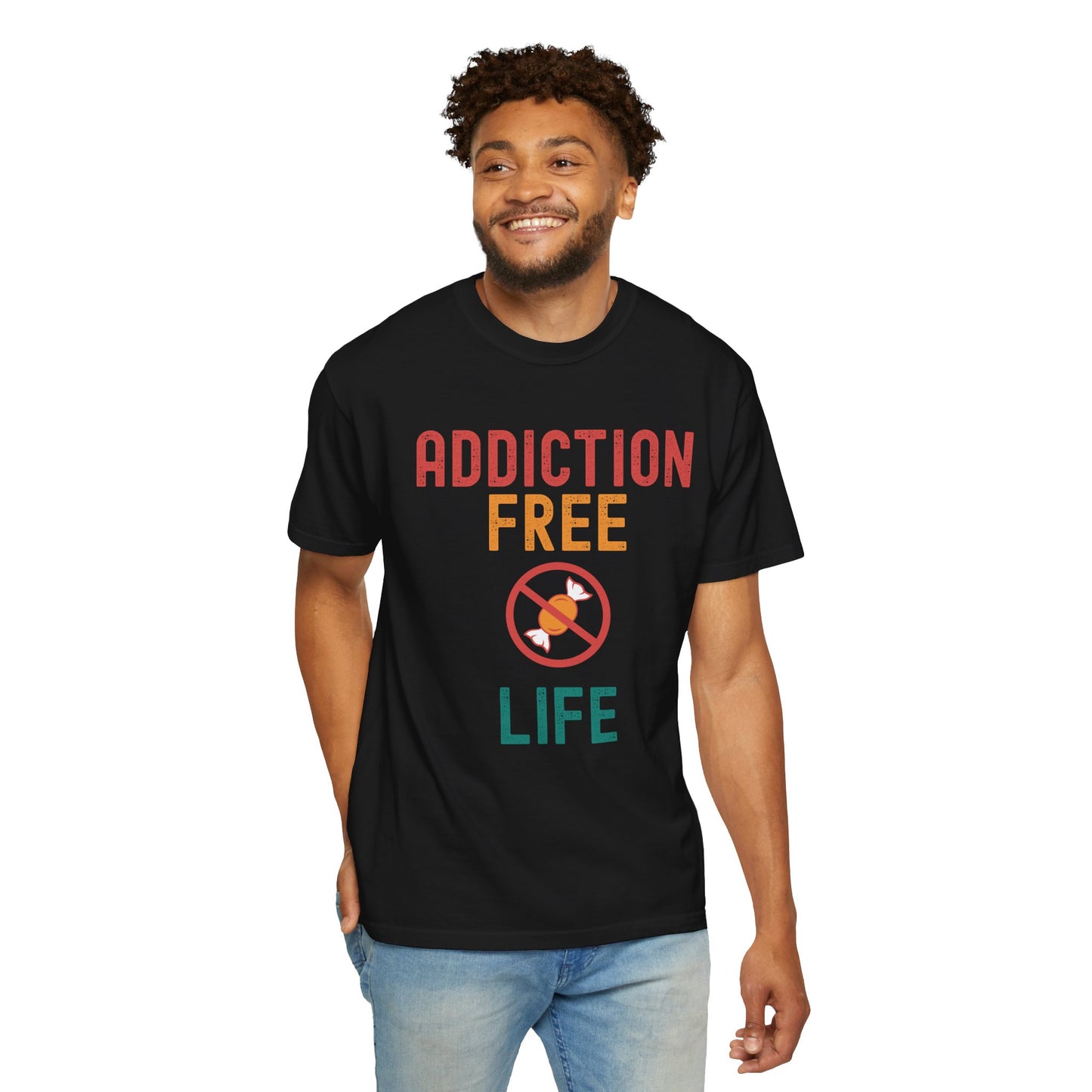 Addiction Free Life Unisex T-Shirt - Garment-Dyed Tee for Recovery Support