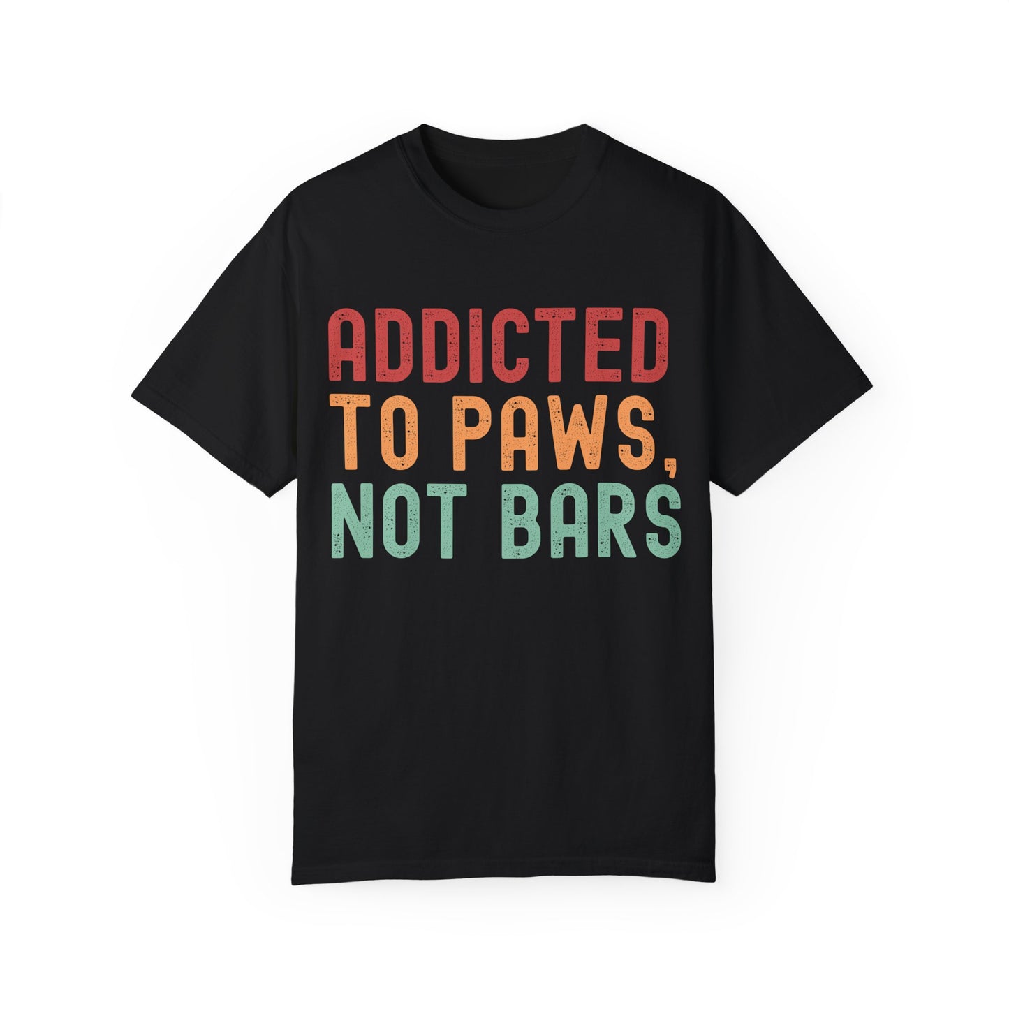 Addicted to Paws Unisex Garment-Dyed T-Shirt | Pet Lover's Gift | Ideal for Casual Wear